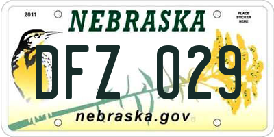 NE license plate DFZ029