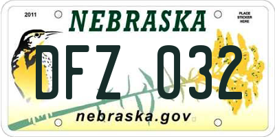 NE license plate DFZ032