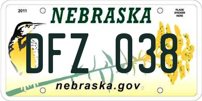 NE license plate DFZ038