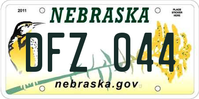 NE license plate DFZ044