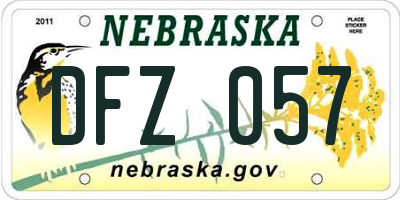 NE license plate DFZ057