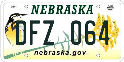 NE license plate DFZ064