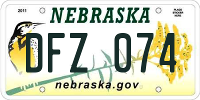 NE license plate DFZ074