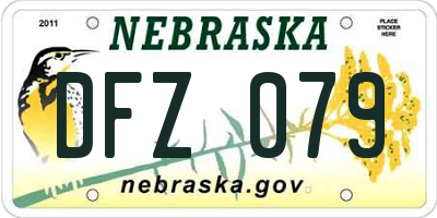 NE license plate DFZ079