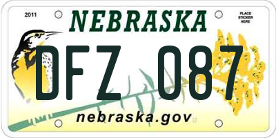 NE license plate DFZ087