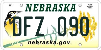 NE license plate DFZ090