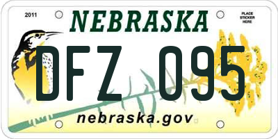 NE license plate DFZ095