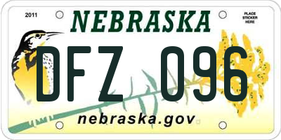 NE license plate DFZ096