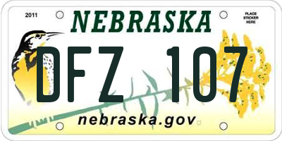 NE license plate DFZ107