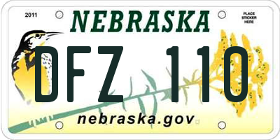 NE license plate DFZ110
