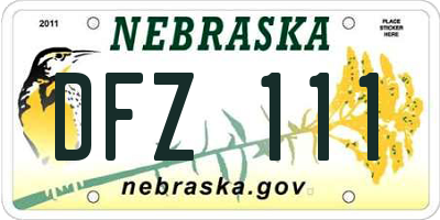NE license plate DFZ111
