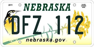 NE license plate DFZ112