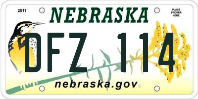 NE license plate DFZ114