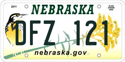 NE license plate DFZ121