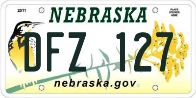 NE license plate DFZ127