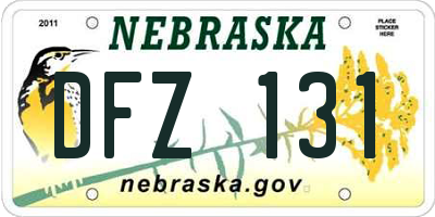 NE license plate DFZ131