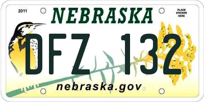 NE license plate DFZ132