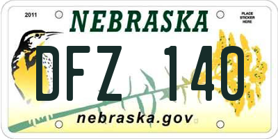 NE license plate DFZ140