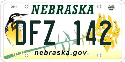 NE license plate DFZ142
