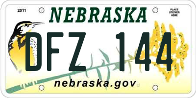 NE license plate DFZ144