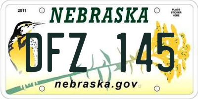 NE license plate DFZ145