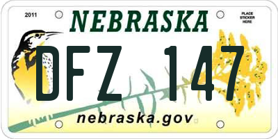 NE license plate DFZ147