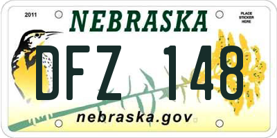 NE license plate DFZ148