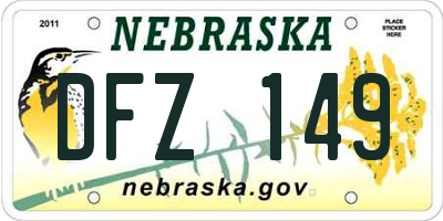 NE license plate DFZ149