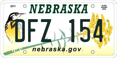 NE license plate DFZ154