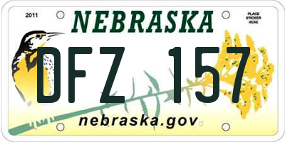 NE license plate DFZ157