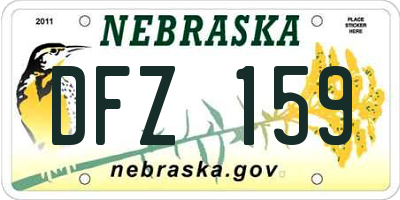 NE license plate DFZ159