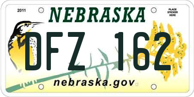 NE license plate DFZ162