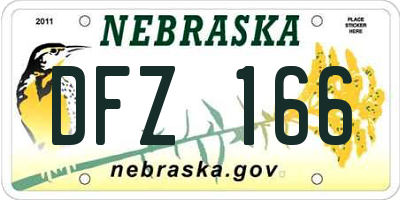 NE license plate DFZ166