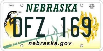 NE license plate DFZ169
