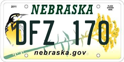 NE license plate DFZ170