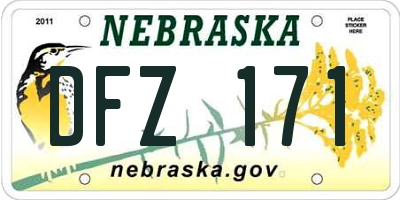 NE license plate DFZ171