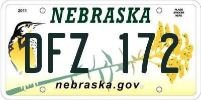 NE license plate DFZ172