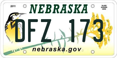 NE license plate DFZ173