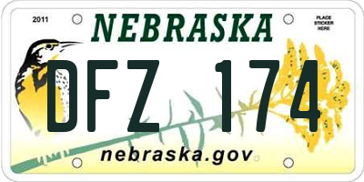 NE license plate DFZ174