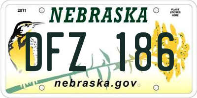 NE license plate DFZ186