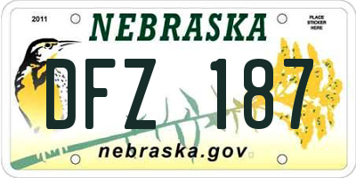 NE license plate DFZ187