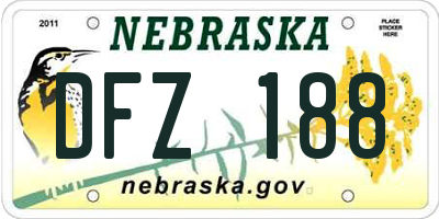 NE license plate DFZ188