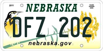 NE license plate DFZ202
