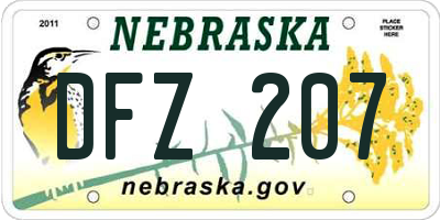 NE license plate DFZ207