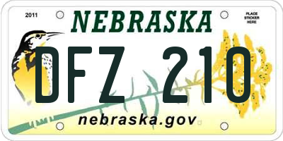 NE license plate DFZ210
