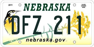 NE license plate DFZ211