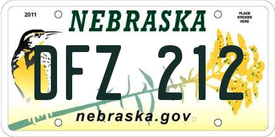 NE license plate DFZ212