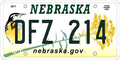 NE license plate DFZ214