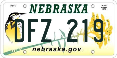 NE license plate DFZ219
