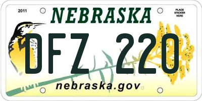 NE license plate DFZ220
